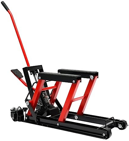 KAUITOPU Ponte sollevatore idraulico per moto, con superfici di trasporto gommate, altezza 11,5 – 37,5 cm, carico massimo 680 kg