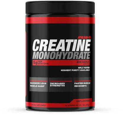 ATHLEAN-X X-CREATINE Pure Micronized Creatine Monohydrate Powder - Supports Muscle Strength, Power, and Recovery - Gluten-Free, Non-GMO, Performance Enhancing Supplement (90 Servings)