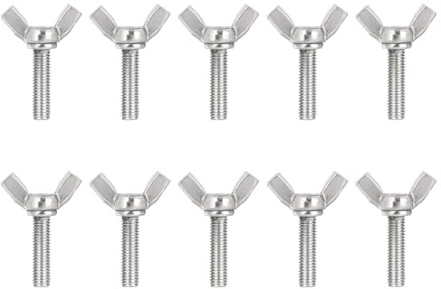 Tuercas de mariposa M6 x 12 mm, pernos de mariposa de acero inoxidable 304, tornillos resistentes para herramientas de bricolaje, paquete de 10