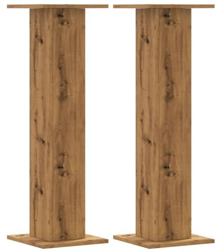 vidaXL Lautsprecherständer 2 STK., Hoher Boxenständer, Lautsprecherpodest für HiFi Heimkino Surround Sound, Verbessertes Audio-Hörerlebnis, Artisan-Eiche Holzwerkstoff