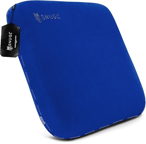 SNUGL Sofa Cushions 50cm x 50cm – Cushions with Covers Included – Memory Foam Sofa Pillows – Velvet Cushion – Hypoallergenic Washable Cover (Large Blue – 1 Cushion)