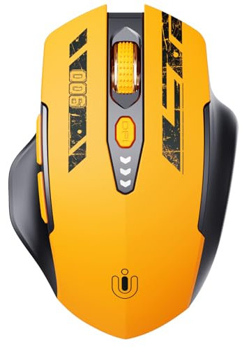 Uineer Bluetooth Maus, Tri-Mode (BT 5.0/4.0+2.4G Hz, sichtbarer Batteriestand, wiederaufladbare ergonomische Funkmaus mit 4 einstellbaren DPI-Stufen für Laptop und PC