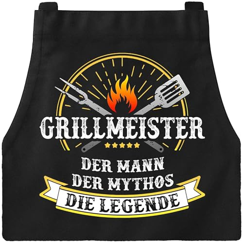 XCSJKJ Grillschürze für Männer Kochschürze Herren Schürze Lustig, mit 4 Taschen GrillSchürze für Männer küchenschürze Herren Personalisiert Schürze GRILLMEISTER