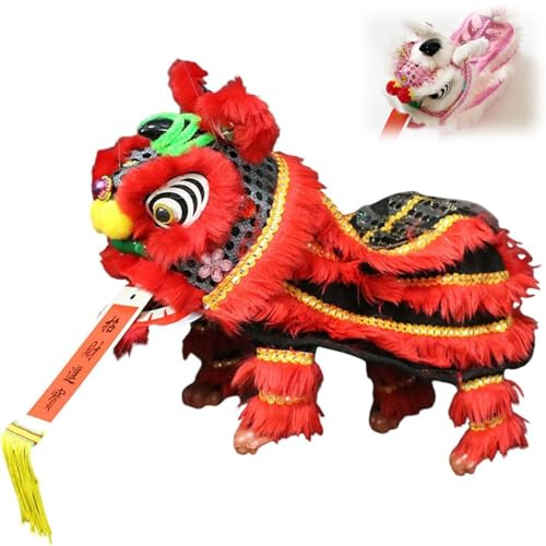 Marionetta a mano con fili e asta, statuetta asiatica, artigianato portatile for feste, regali for bambini, festa di primavera, molto divertente(Black)