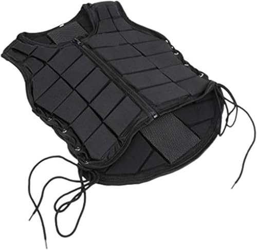 Wenxishangmao Chaleco de equitación, protector de cuerpo para niños, con cremallera frontal, transpirable EVA ecuestre chaleco protector corporal (CS)