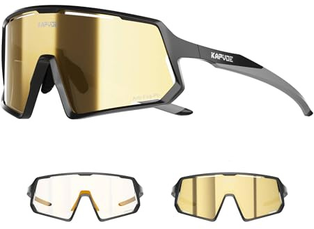 KAPVOE Antifog Occhiali da Sole Ciclismo Fotocromatici Uomo Donna Ciclista Bicicletta Sportivi Trasparenti Bici Mountain Bike MTB K164