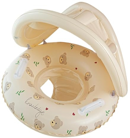 Bouee Bebe - Bouée Gonflable Bebe avec Parasol Détachable, Anneau De Natation pour Enfant, Bouees Siege Bebes Piscine Float, Accessoires Piscine pour Enfant De 3 À 48 Mois, pour Bain, Plage