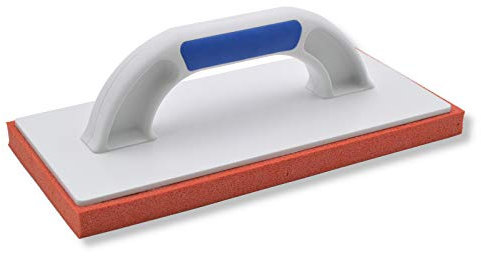 DEWEPRO® Reibebrett (PS) mit harter Gummischwamm-Auflage (20mm) - 280x140mm - Schwammscheibe - harter Schwammgummi