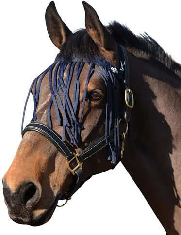 Saxon Fly Fringe - Navy - Weatherbeeta Mask Size - Pony