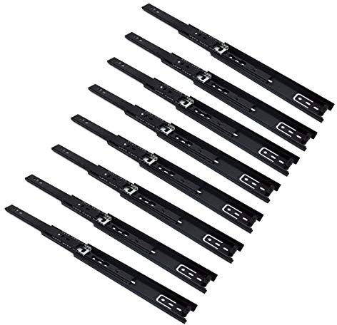 NUZAMAS 4 Paar Stahlkugellager-Schubladenführungen 10inch (25 cm) Vollauszug für die Schubladenseite Festes, verschiebbares Regal oder andere Schiebemöbel