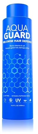 AQUA GUARD Pre-Swim Hair Defense | Family Size for More Swims Per Bottle | Prevents Chlorine Damage + Softens Hair While Swimming | Made in California | 16.9 oz