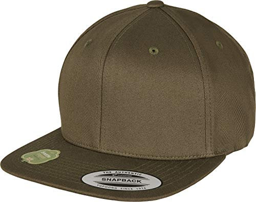 Flexfit Unisex-Adult 6089OC-Organic Cotton Snapback Baseball Cap, Burnt Olive, one Size