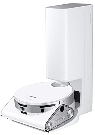 Samsung Jet BOT AI+ Robot Aspirador con reconocimiento de Objetos, Limpieza Inteligente, estación de Limpieza, Filtro de 5 Capas, VR50T95735W, Blanco