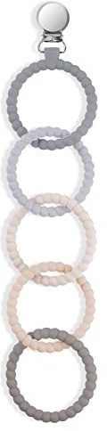 Vicloon Aros Juguetes para Cochecitos, Aros para Colgarle Algún Juguete en El Carro o en El Gimnasio, Mordedor de Bebé Colgante, Anillo de Dentición para Cochecitos para Bebe 0 Meses +, Sin BPA (04)