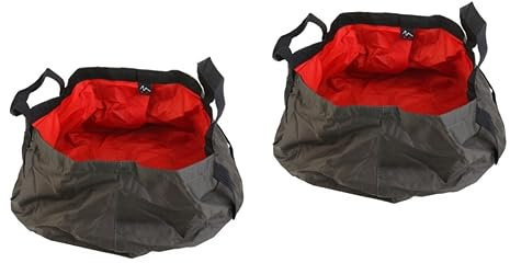 Toddmomy 2 Stücke Reise Outdoor Camping Wandern Klapp Waschbecken Eimer 12l Kapazität Rot mit Lagerung Tasche