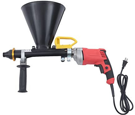 Presse à mortier électrique - 700 W - Pistolet à mortier portable - Accessoire électrique pour murs de maçonnerie et sols - Avec 2 buses et 1 huile