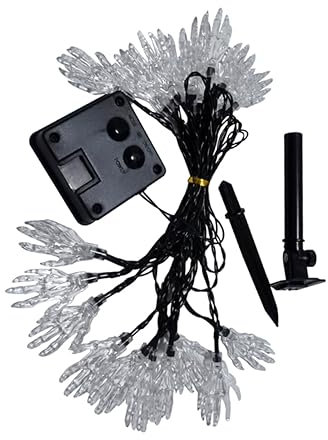 jojofuny Chaîne Lampe à main fantôme solaire décoration extérieure de la maison crochet de plafond pour suspension décor LED goblincore imperméable lampadaire décorer Plastique