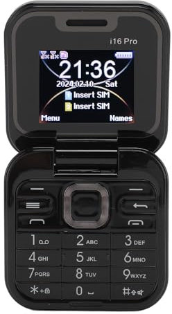 CCYLEZ Teléfono Plegable Pequeño, Pantalla Dual, Sonido Claro, con Memoria de 16 GB, Botones Grandes y Números Grandes, Cámara HD para Personas Mayores, Teléfono Móvil de Bolsillo (Black)