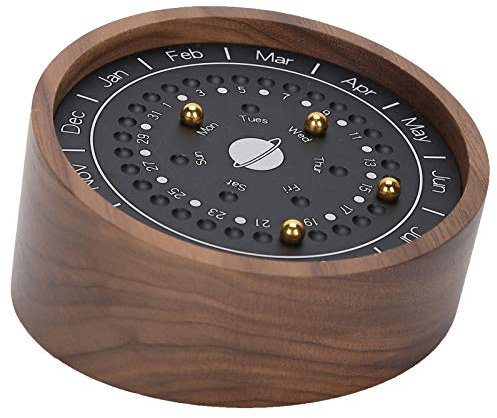 Trähantverkskalender, Elegant Design, Prydnader i Aluminiumlegering för Skrivbord och Kontor (#1)
