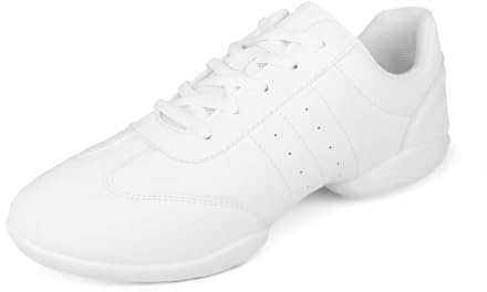 Asyusyu Zapatos de animadora blancos con suela dividida para mujer, White, 41 EU