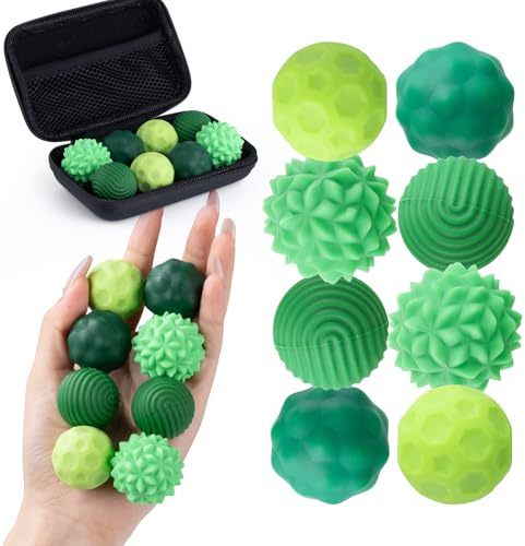 Magnetic Balls Fidget Toy - Large 8 Pack Silent Stress Relief Sensory Toy for Adults & Kids, Silicone Texture Balls for ADHD, Autism, Anxiety, Office Desk