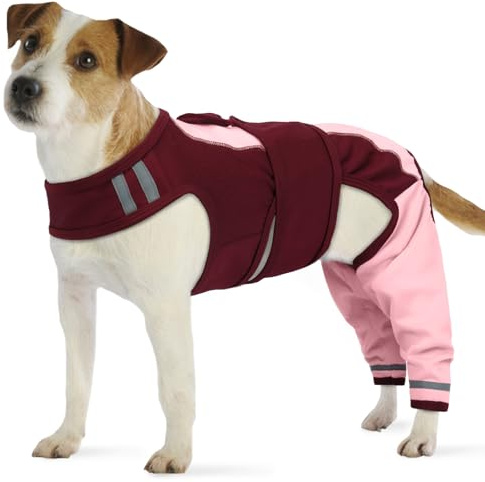 PUMYPOREITY Hundbody med ben, hundbody bakben hundar opp kropp hande bandage bakben hundlår skydd (rosa, S)