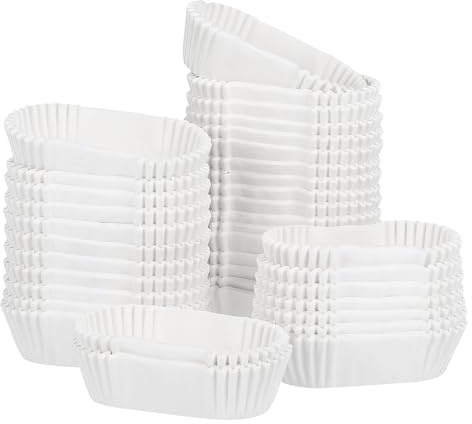 Tofficu 1000Pcs Oval Disposable Baking Cups Small Boat Shape Paper Cake Liners Grease Proof Muffin Cups for Party Baking and Events