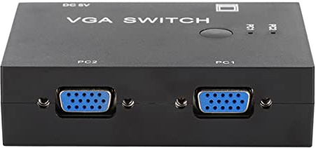 Naroote VGA Adapter, VGA Switch Box, 2-in 1-Out Splitter med Manuell Kontroll & Plug and Play, Stöd 1920x1440 Upplösning, Idealisk för 2 St Till 1 Bildskärmsanslutning