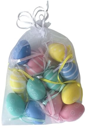 Lot de 12 petits œufs colorés pour Pâques, décoration d'œufs de Pâques colorés, accessoires de scène de printemps et de vacances, décorations saisonnières pour les œufs de table Arbei