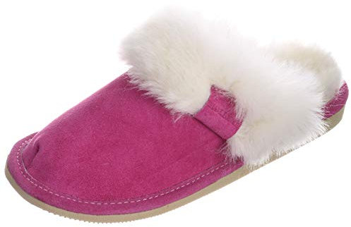 Hollert Damen Lammfell Hausschuhe Malibu Pink Pantoffeln Wohlgefühl - warm, atmungsaktiv 100% Merino Schaffell Echtleder … Schuhgröße EUR 38