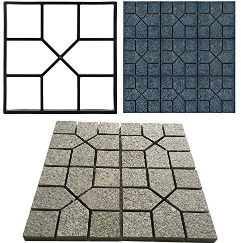 SOULONG Molde para pavimentación de jardín con forma de adoquines de plástico DIY para hormigón y piedra 40 x 40 cm