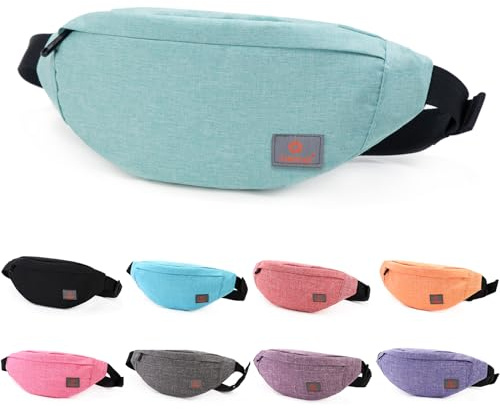Tinyat Sac Banane Ville Travel Fanny Pack Ceinture Sac de Taille Sling Pocket Super léger pour Voyage Bum Bag T201 (Vert/201)