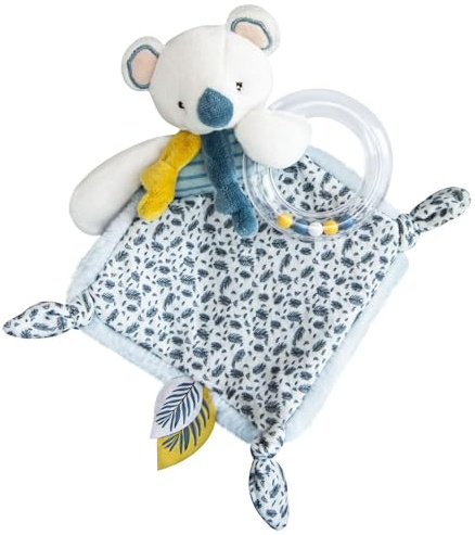 Doudou et Compagnie - Doudou Hochet - Yoca le Koala - Jouet Educatif - Boîte Cadeau - 22 Cm - Idée Cadeau de Naissance Fille et Garçon - Garantie Doudou Perdu - DC3666