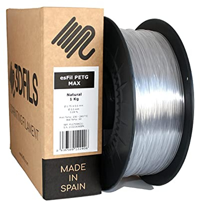 3DFILS - Filamento PETG Natural para impresión 3D (1,75 mm / 1 Kg, Natural)