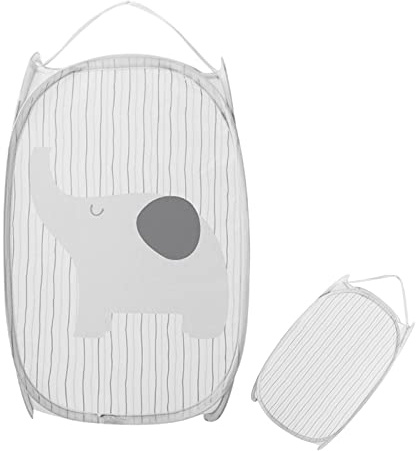 Cesto Della Biancheria Cesto Portabiancheria in Rete Pieghevole Pop Up Borse Organizer per Bambini Vestiti Giocattoli e Scarpe Grigio