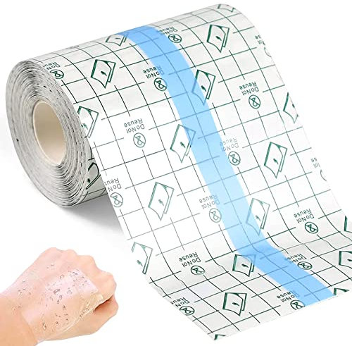 Fascia impermeabile, trasparente, 10 cm x 10 m, per doccia, impermeabile, trasparente, rotolo di nastro adesivo medico, per lo sport e la doccia