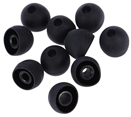 WOONEKY 10Pièces Embouts Silicone pour Écouteurs -Auriculaires Caps Anti-Bruit Confortables et Réutilisables Noir
