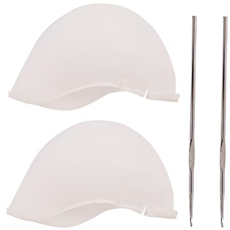minkissy Gorro Para Teñir El Cabello De Silicona Preperforado 2 Unidades Tamaño Para Peluquería y Mechas Con Aguja Para Resaltar Cabello Salones y Hogares