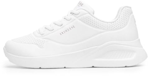 Skechers Women's Uno Lite Lite Work Sneaker, White Duraleather, 5 UK