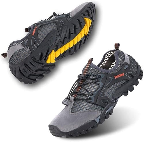 VTASQ Zapatillas de Trekking para Hombres Sandalias Deportivas al Aire Libre Verano Pescador Playa Zapatos Casuales Zapatos de Senderismo Transpirable Secado Rápido Gris 45 EU