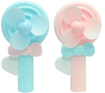 Youery 2 pezzi Pressa Manuale Ventilatore Piccolo, ventilatore portatile a pressione manuale, Design Carino, Giocattolo per Bambini A Ventaglio con Stampa A Mano per bambini, viaggi all'aperto
