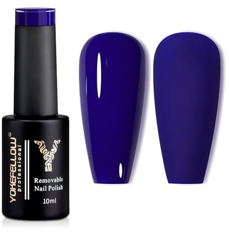 YOKEFELLLOW Vernis Semi Permanent Bleu - 10ML Soak Off UV LED Vernis Gel Semi Permanent Bleu Pour Nail Art Gel French Manucure