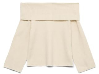 VERO MODA Vmaries LS Offshoulder Maglione BF, Betulla, XS