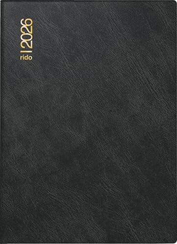 rido/idé 7018242906 | Taschenkalender Mod. Technik III 2026 | A6, Kunststoff, schwarz