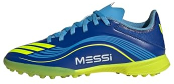 adidas Kids' Chaussure F50 Messi League Turf Enfants, Royal Blue/Solar Yellow/Semi Blue Burst, 31 1/2