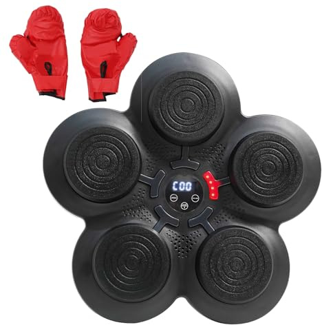 Sacco da boxe da parete con display Bluetooth e touch, obiettivo elettronico per allenamento boxe a 9 livelli, inclusi guanti per casa, fitness, antistress – facile montaggio a parete