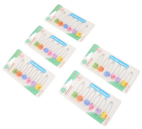 BESTonZON 30 Stück Windelnadeln mit Kunststoffkopf Sicherheitsnadeln für Neugeborene Verstellbare Windelverschlüsse für Babykleidung Langlebig und Edelstahl
