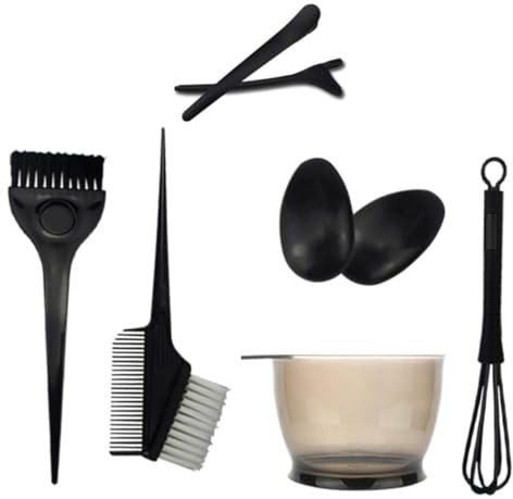 Toyvian Kit de Tinte Cabello 8 Piezas Cepillo de Nylon y Pinzas de Pp, Herramientas Convenientes y Ahorradoras Teñir Pelo en Casa