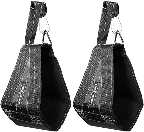 Sporttrend 24® Bauchtrainingsschlaufen schwarz im Set inkl Karabiner | Armschlaufen Arm Bauch Schlaufen für Bauchtraining Hanging Crunches Sit Ups Reverse Beine Heben Sixpack Waschbrett Abs Workout