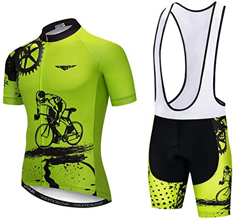 Set di maglia e pantaloncini da ciclismo da uomo traspirante, maglietta da bici estiva per attività all'aria aperta, abbigliamento da bicicletta per giovani, Large